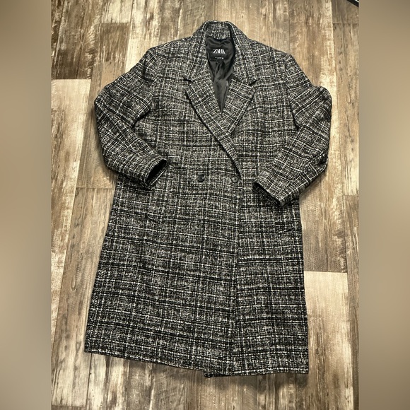 Zara Other - Zara Men's Gray Checkered Trench Coat Size Large